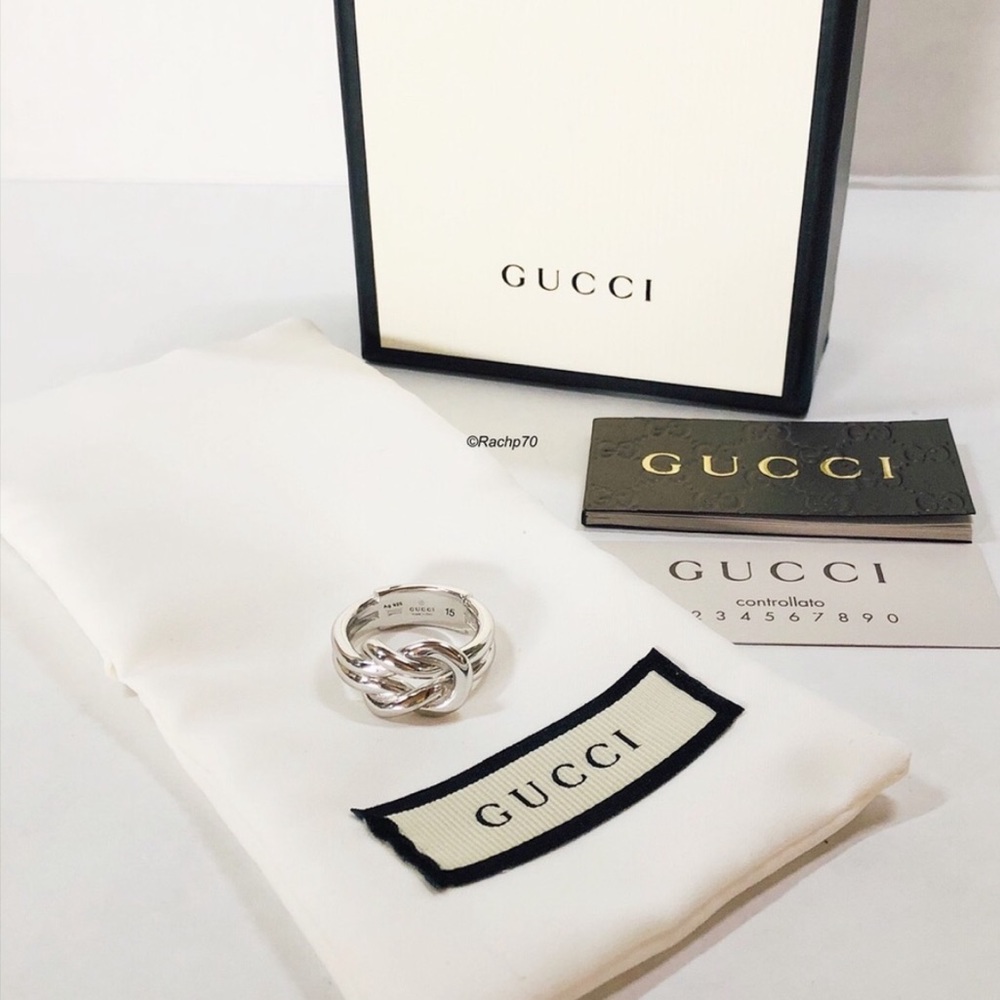 New Authentic GUCCI "Grande" Knot Sterling Ring - Picture 7 of 8